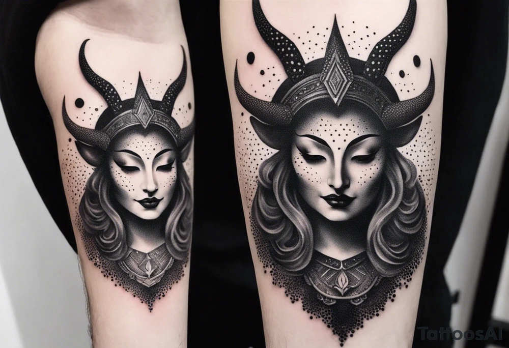 Anonymous with horns tattoo idea