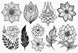 may, june, july september, october, december month flowers black and white half sleeve tattoo tattoo idea