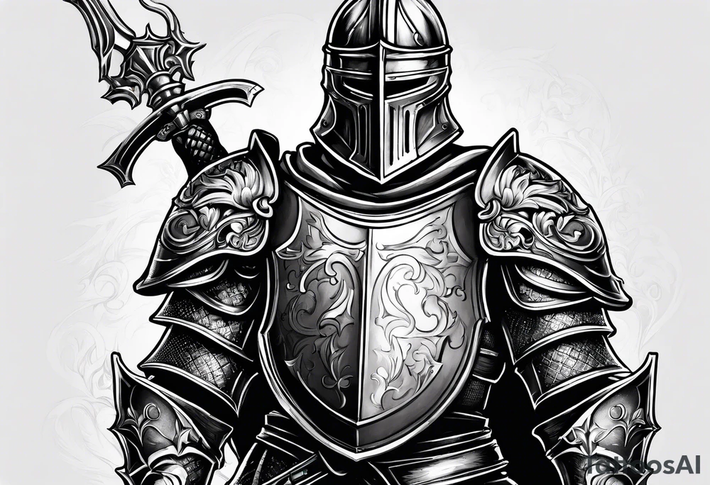 knight with heavy armor tattoo idea
