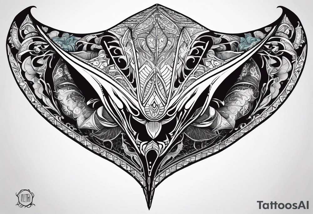 manta ray symmetrical tattoo idea