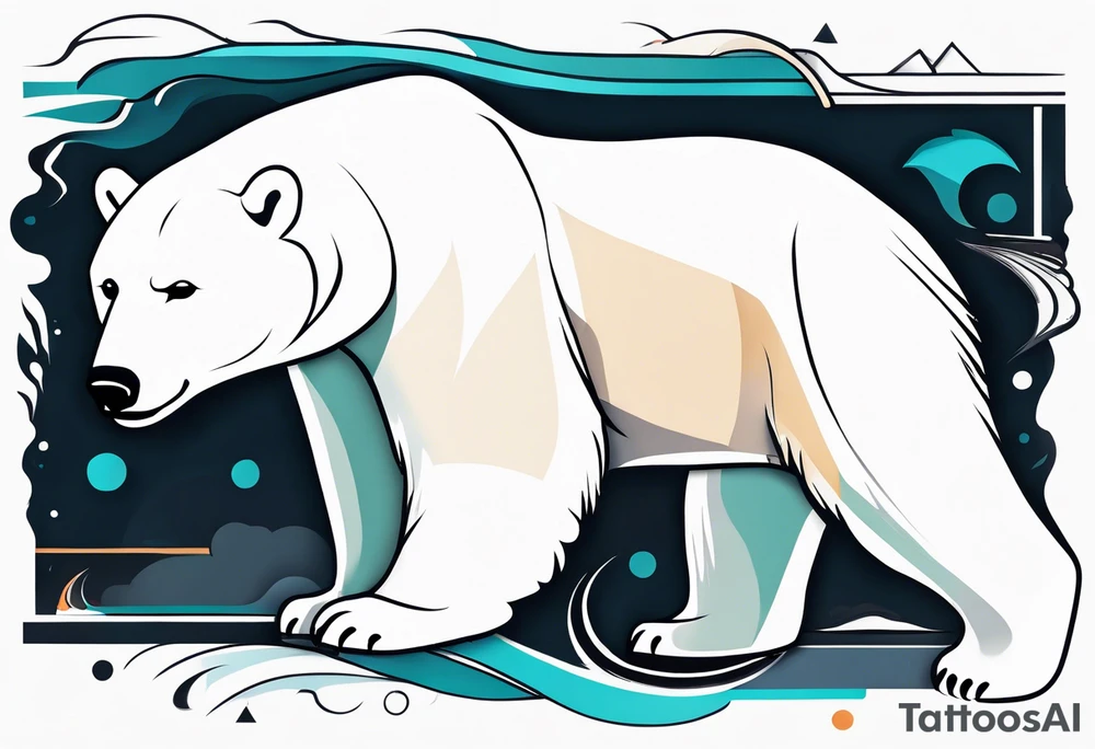 Polar bear in a minimalist but masculine 
 way tattoo idea