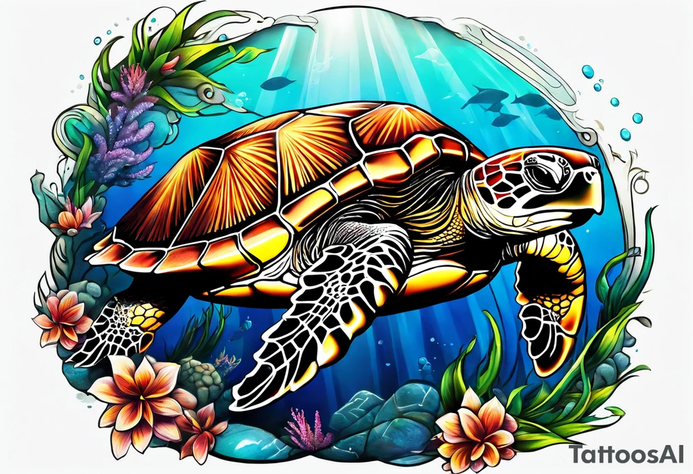 sea turtle tattoo idea