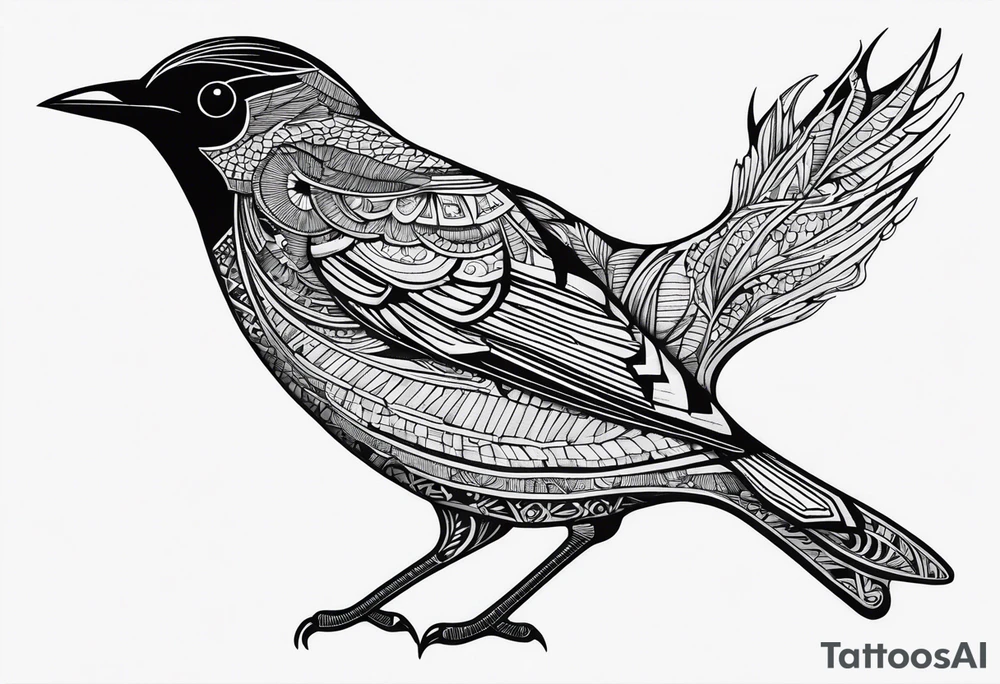 A blackbird based on the Beatle’s song blackbird tattoo idea A blackbird based on the Beatle’s song blackbird tattoo idea