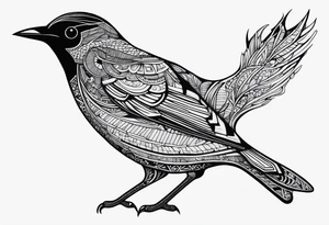 A blackbird based on the Beatle’s song blackbird tattoo idea
