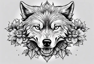 Wolf skull tattoo idea