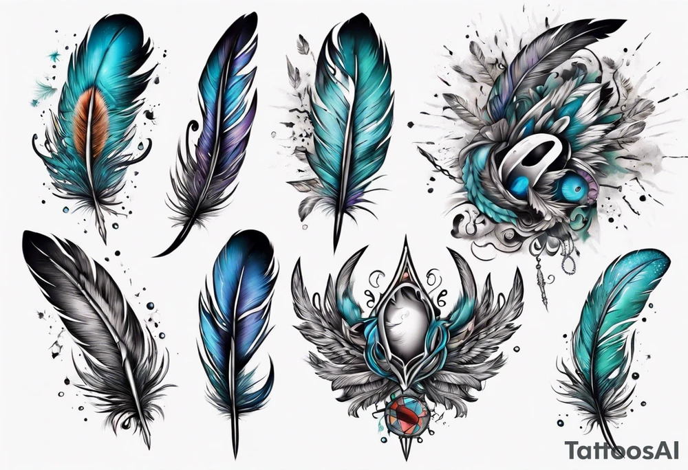 Cunt with feathers tattoo idea