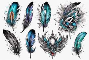 Cunt with feathers tattoo idea