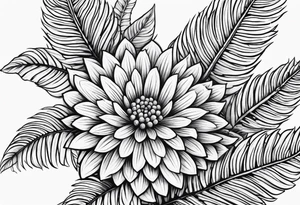 Amulet fern flower tattoo idea