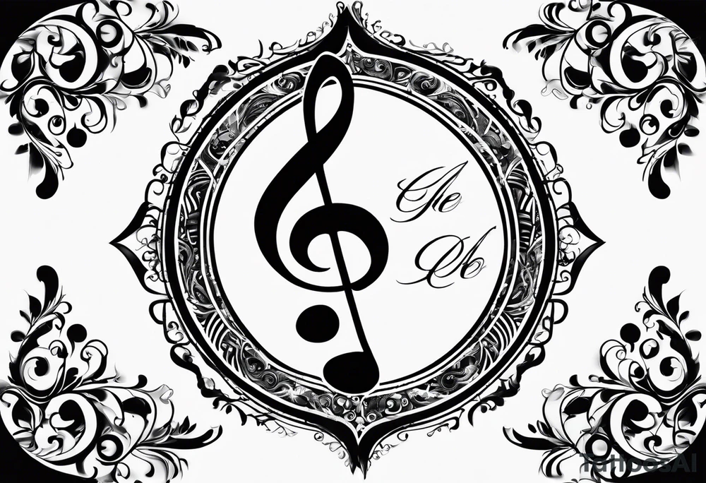 Note de musique, clef de sol, fin tattoo idea