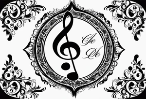 Note de musique, clef de sol, fin tattoo idea