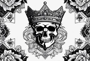 kings crown hexagon black tattoo idea
