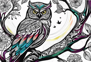 owl tree tattoo idea