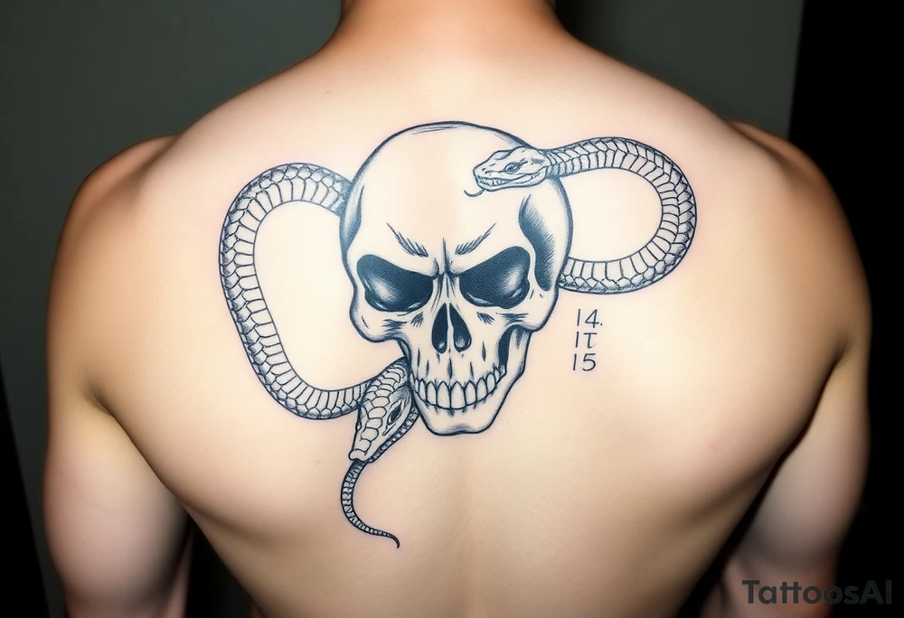Skull with snake tattoo idea