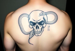 Skull with snake tattoo idea
