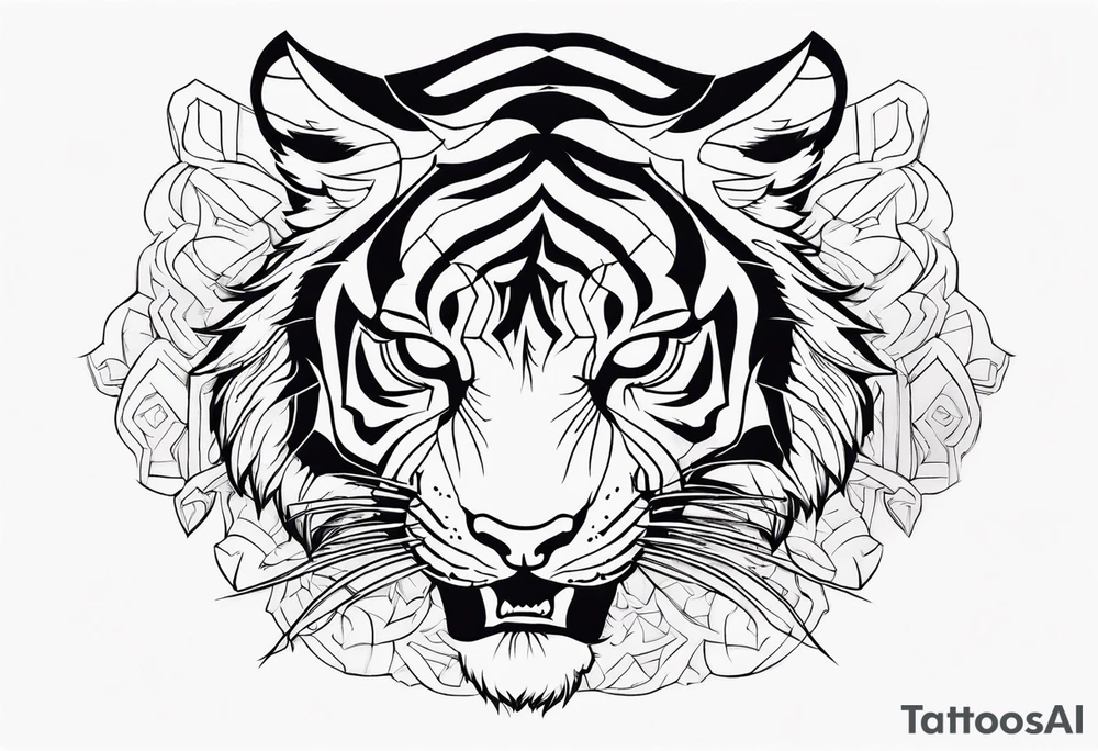 tiger fight tattoo idea