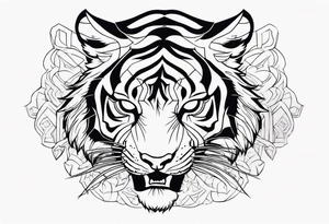 tiger fight tattoo idea