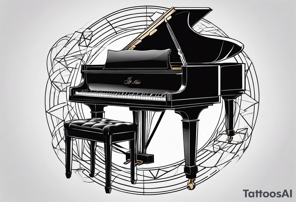 piano music girl tattoo idea