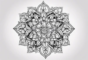 ornaments of flowers tattoo idea