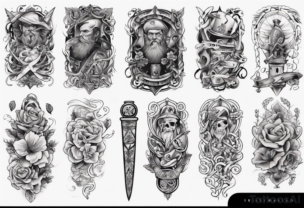 full arm sleeve irish tattoo tattoo idea