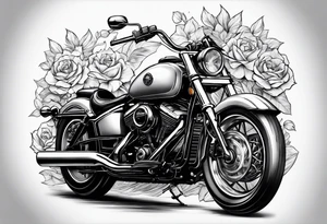 Frau auf einen Motorrad tattoo idea