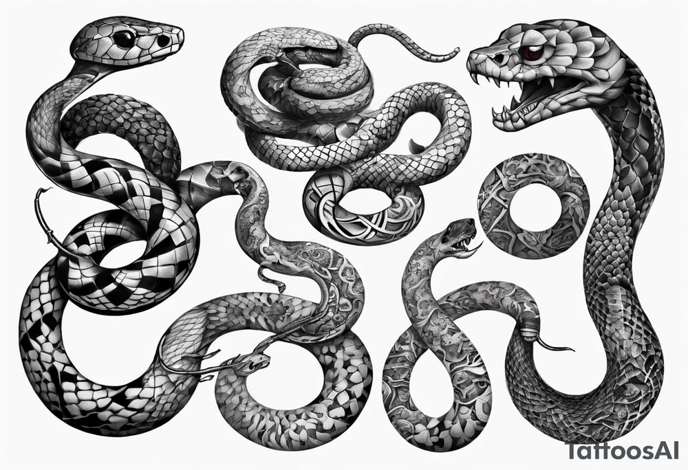 Snake covered in mos tattoo idea