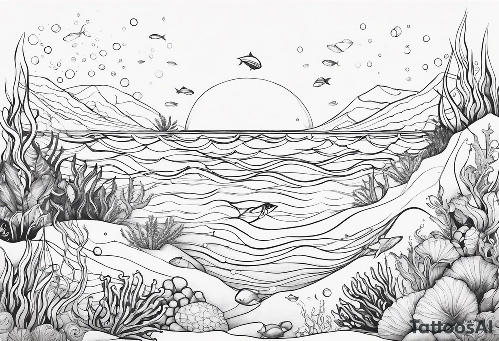 Ocean floor tattoo idea