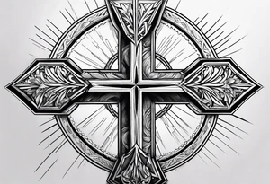Lightning bolt through a cross tattoo idea