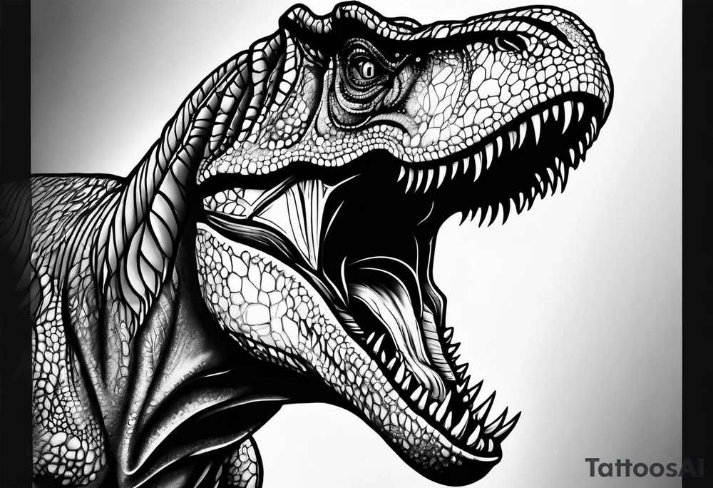 T rex dinosaur tattoo idea