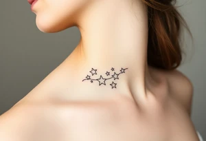 Stars wrapping collarbone tattoo idea