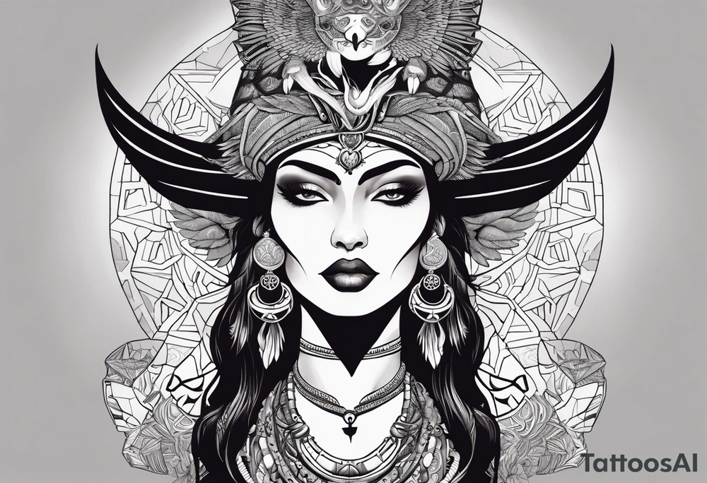 kali ma, alien goddess, valkrye, pirate, divine feminine, zenza resonance, pachamama, lotus azul, blank panther, eagle, skull, 5D, nueva gaya, dna 12 tattoo idea