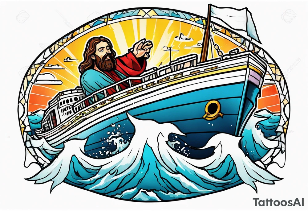 Jesus saving the titanic tattoo idea