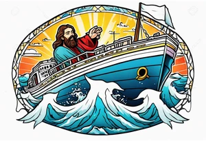 Jesus saving the titanic tattoo idea