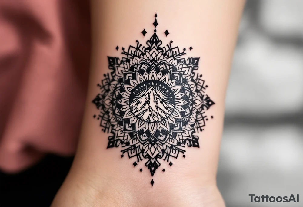 mt everest mandala tattoo idea