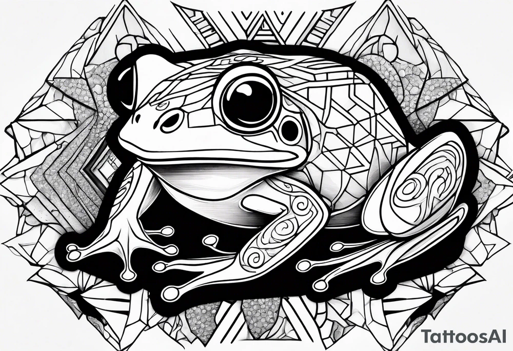 a psychedelic frog tattoo idea
