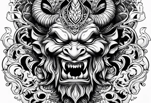 demon face tattoo idea