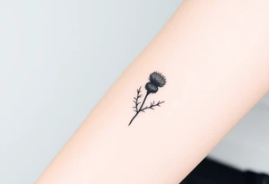 thistle minimalist tattoo idea