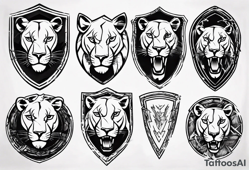 Lioness shield tattoo idea
