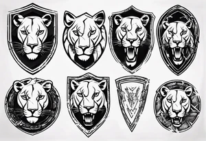 Lioness shield tattoo idea