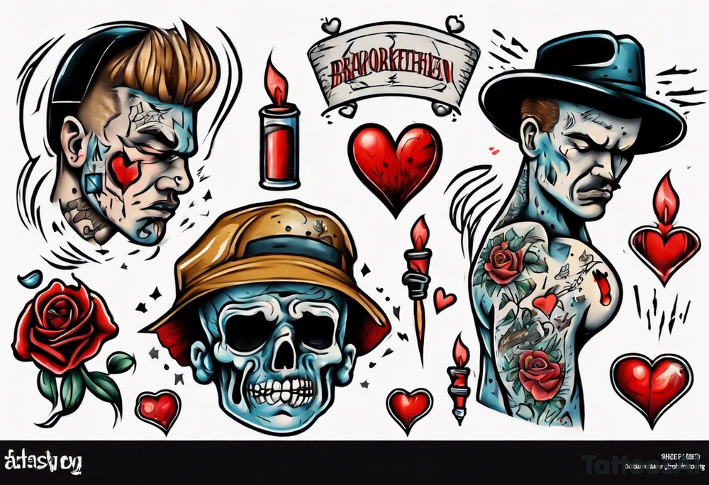 heartbroken man tattoo idea