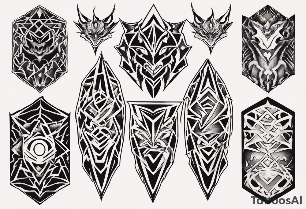 Dragon skin symmetrical tattoo idea