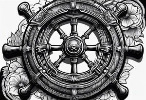 steering wheel pirate ship tattoo idea
