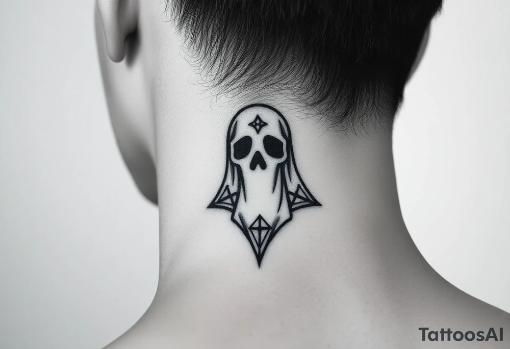 Ghost scary tattoo idea