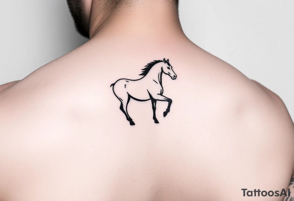 horse silhouette tattoo idea