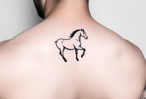 horse silhouette tattoo idea