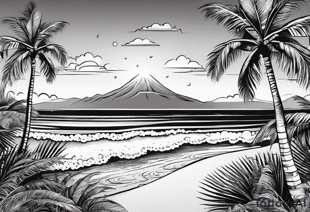 Beach Palm Trees tattoo idea