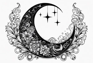 crescent moon basic sketch tattoo idea