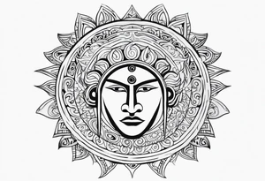the sun god maori tattoo idea