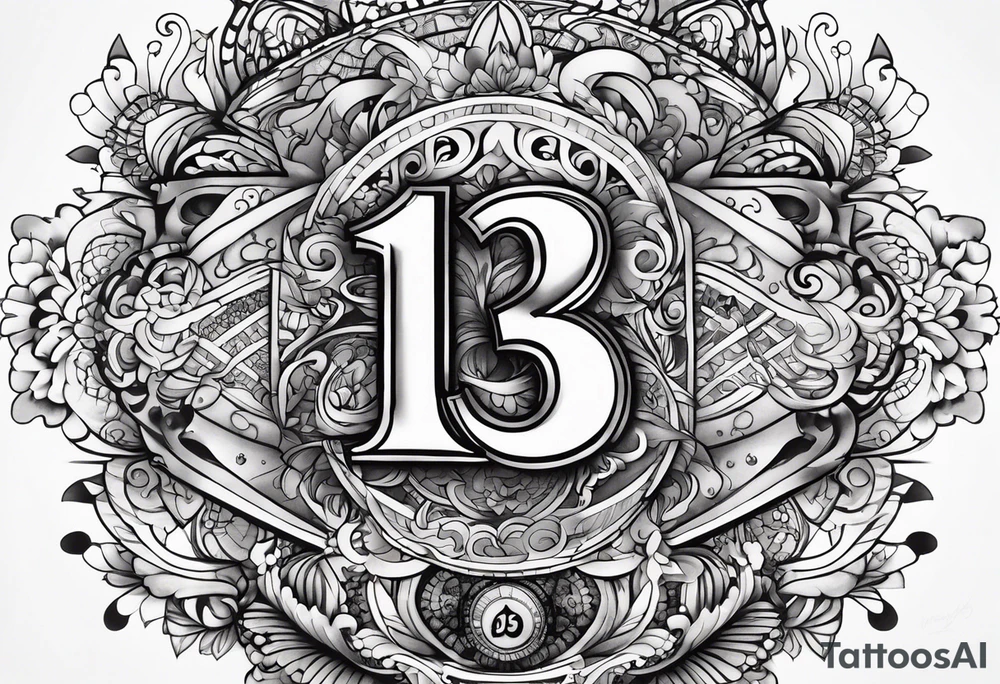 number "13" tattoo idea