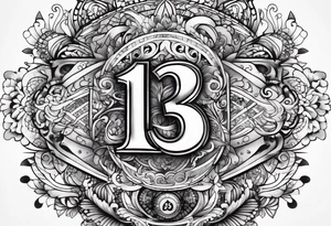 number "13" tattoo idea