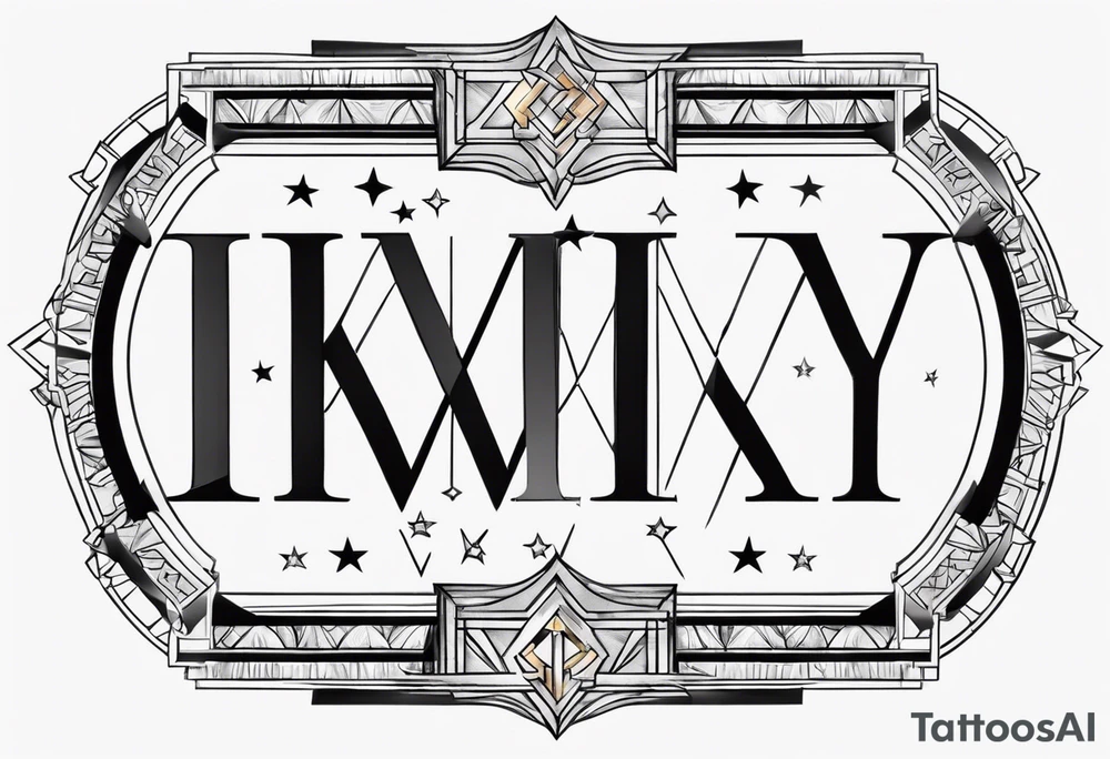 Three Roman numerals with stars ontop with the middle numeral being the tallest tattoo idea